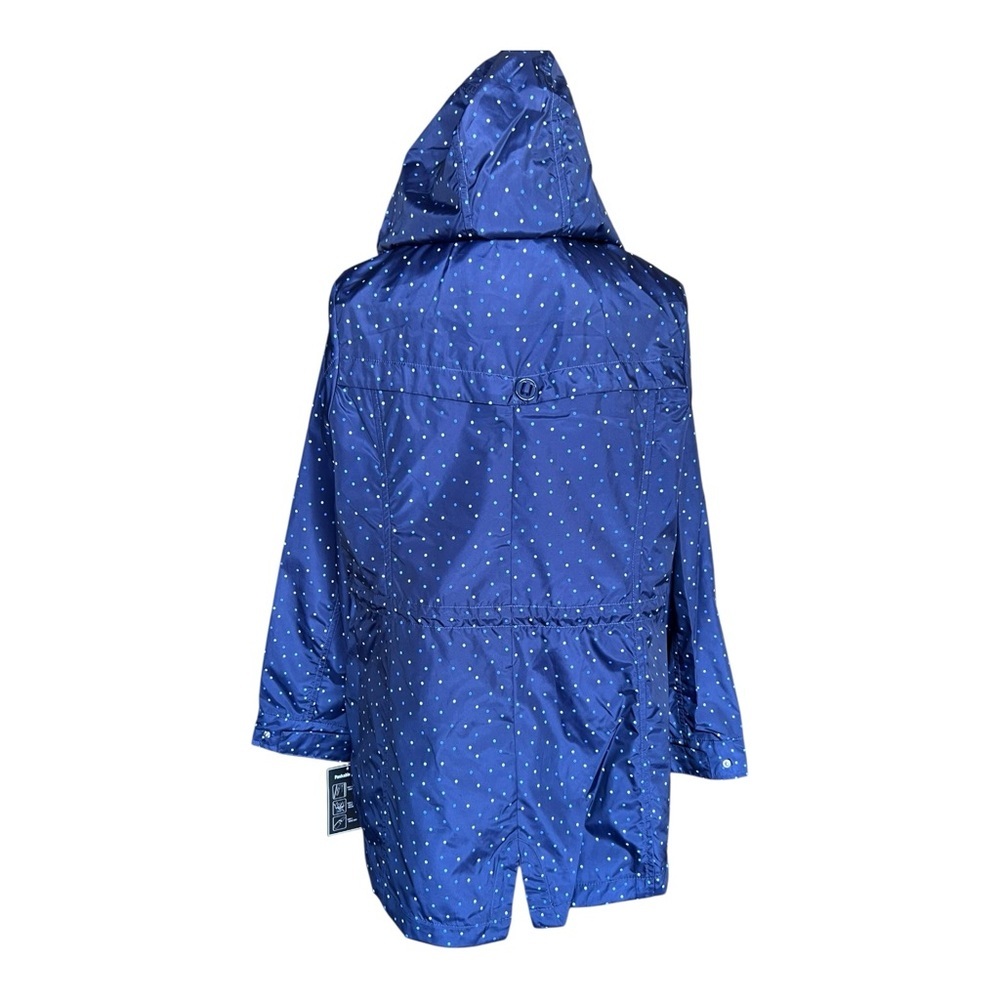 INTL Details Navy Irregular Polka Dot Packable Parka Jacket Size M - Picture 3 of 9